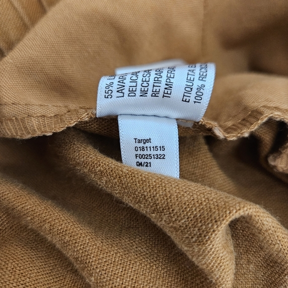 A New Day Shorts Linen Rust Brown High Rise Pull On Stretch Waist Large - Picture 5 of 5